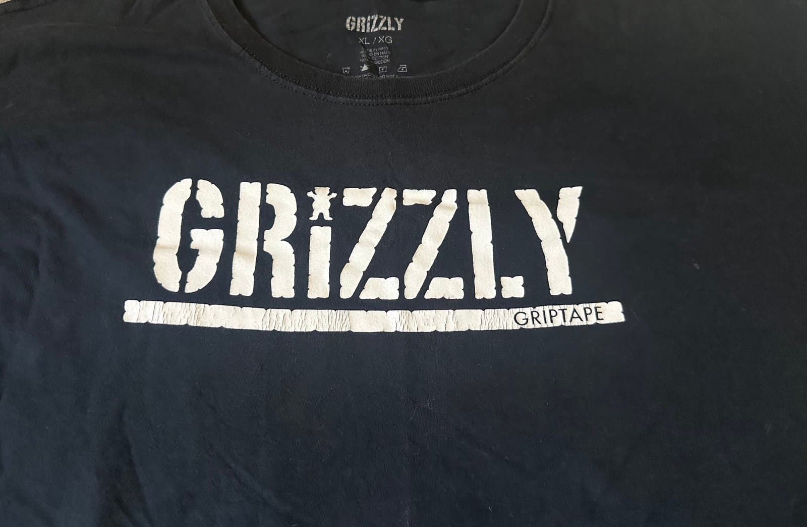 Grizzly Griptape Stamp Logo T-Shirt - Black white Mens XL - Thumbnail 2