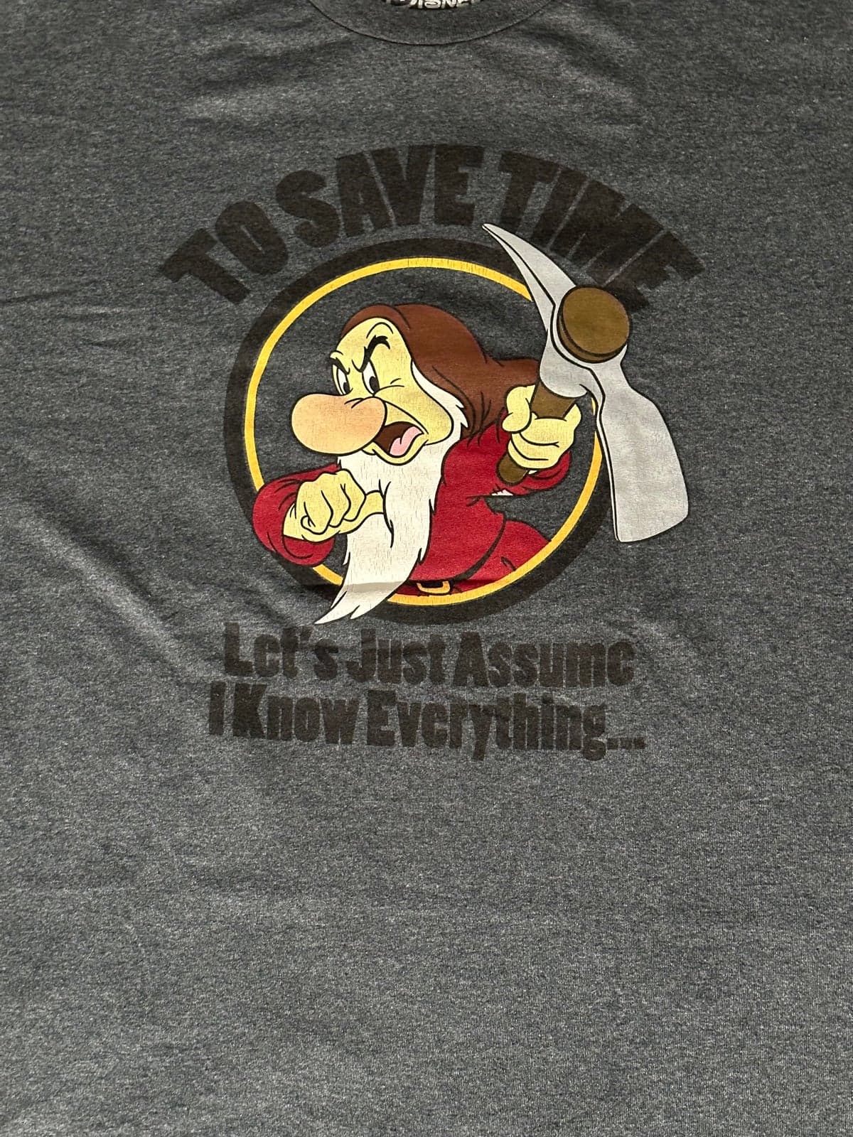 Mens 2XL Grumpy Disney Graphic T-Shirt - Thumbnail 2