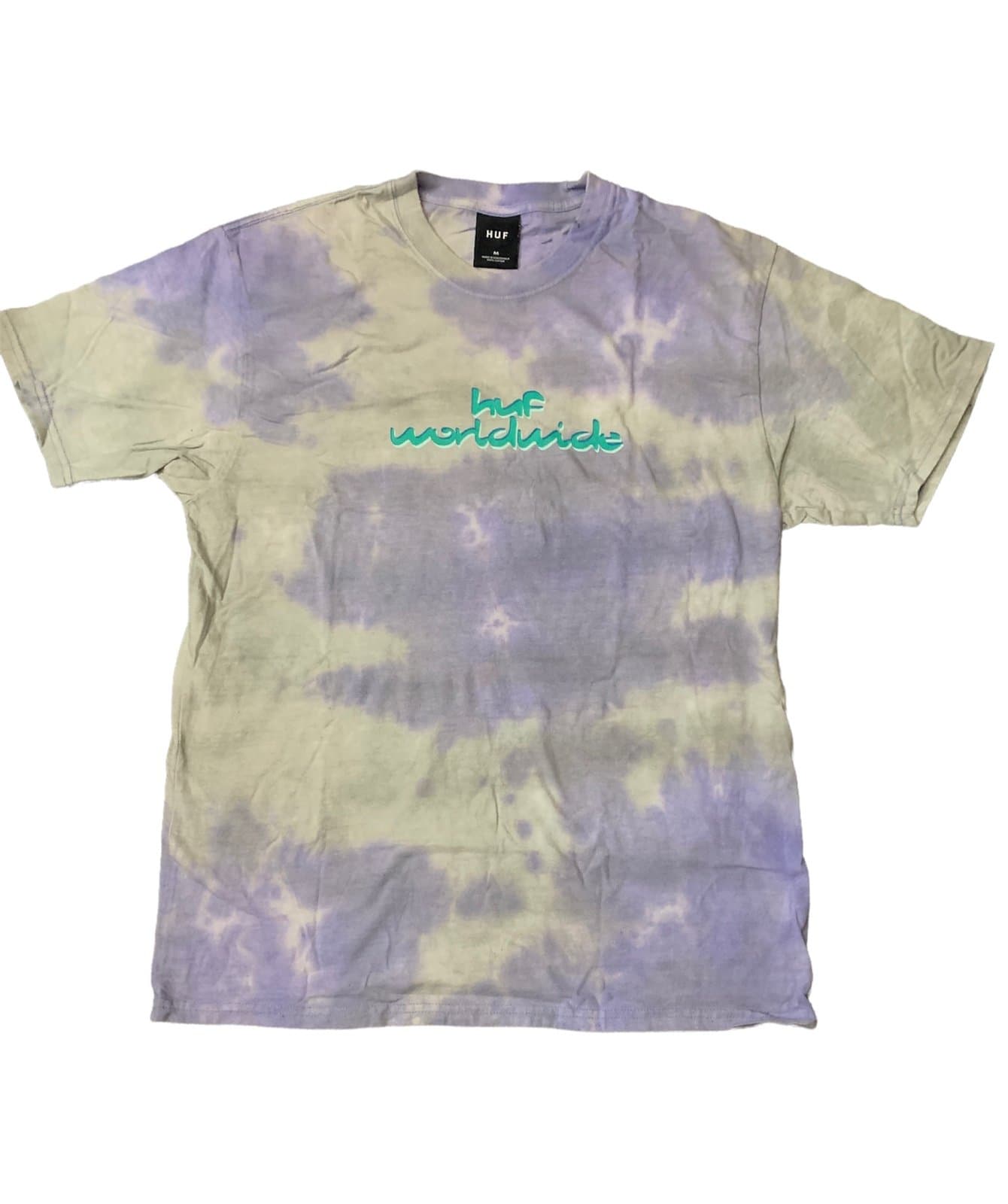 Huf Worldwide Tie Dye Skater tee mens Medium T-Shirt