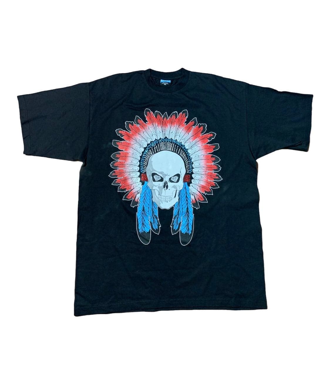 Vintage 90s Indian Native American skull T-Shirt - Thumbnail 2