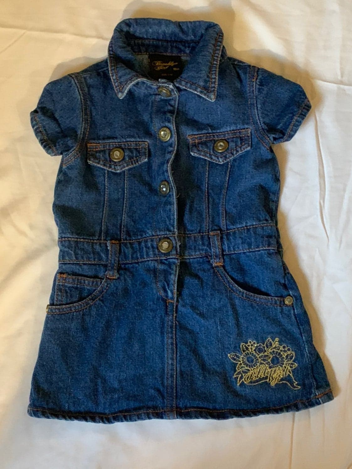18 month baby girl Denim Dress boutique