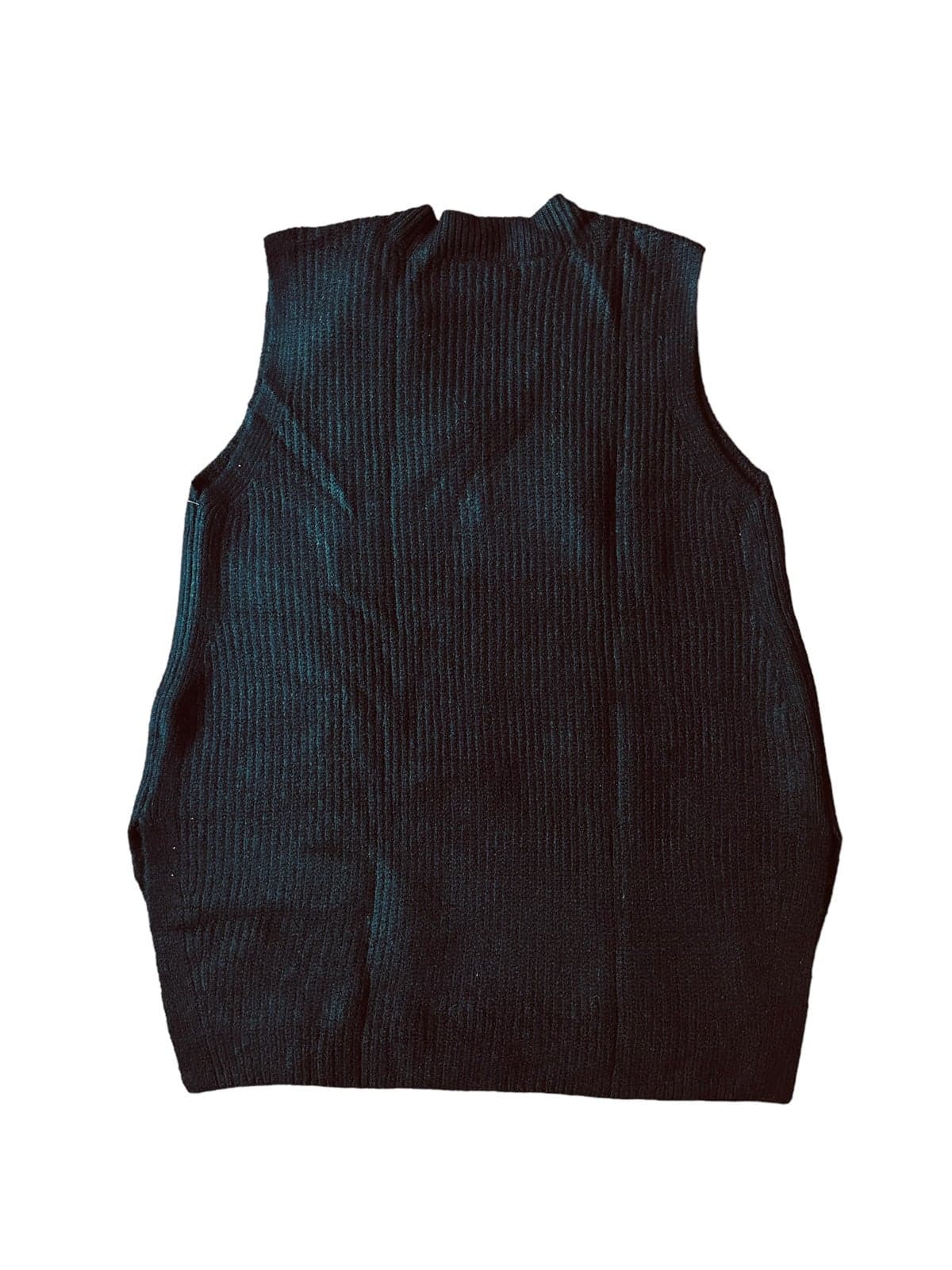 Vince Camuto Sweater Womens Small Black Ribbed Knit Sleeveless Vest NEW - Thumbnail 3