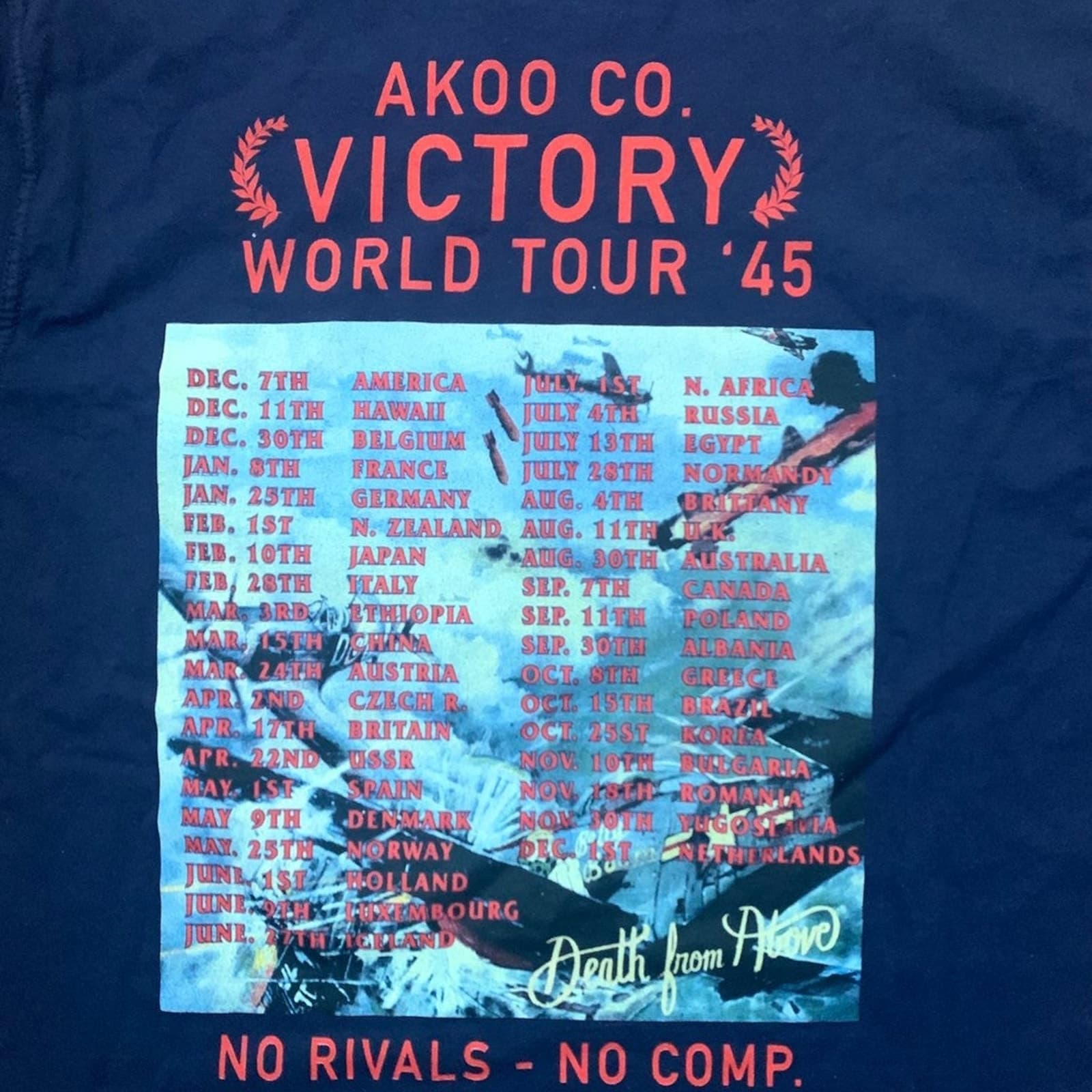 AKOO Brand T-SHIRT Veteran's Victory Tour Men's Sz 3XL No Guts No Glory - Thumbnail 3