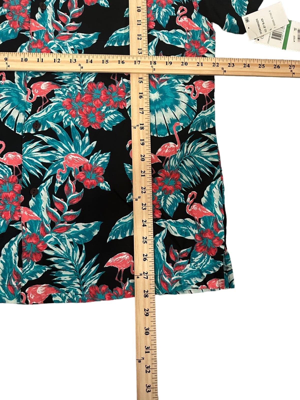 Cubavera Flamingo Beach Party Button Down Black Mens Size Large Short Sleeve New - Thumbnail 4