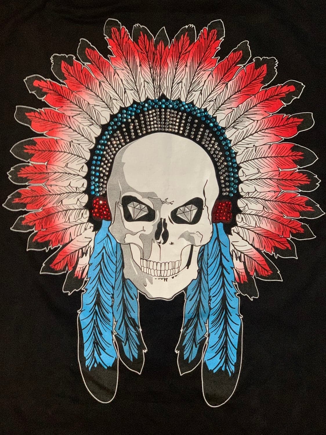 Vintage 90s Indian Native American skull T-Shirt