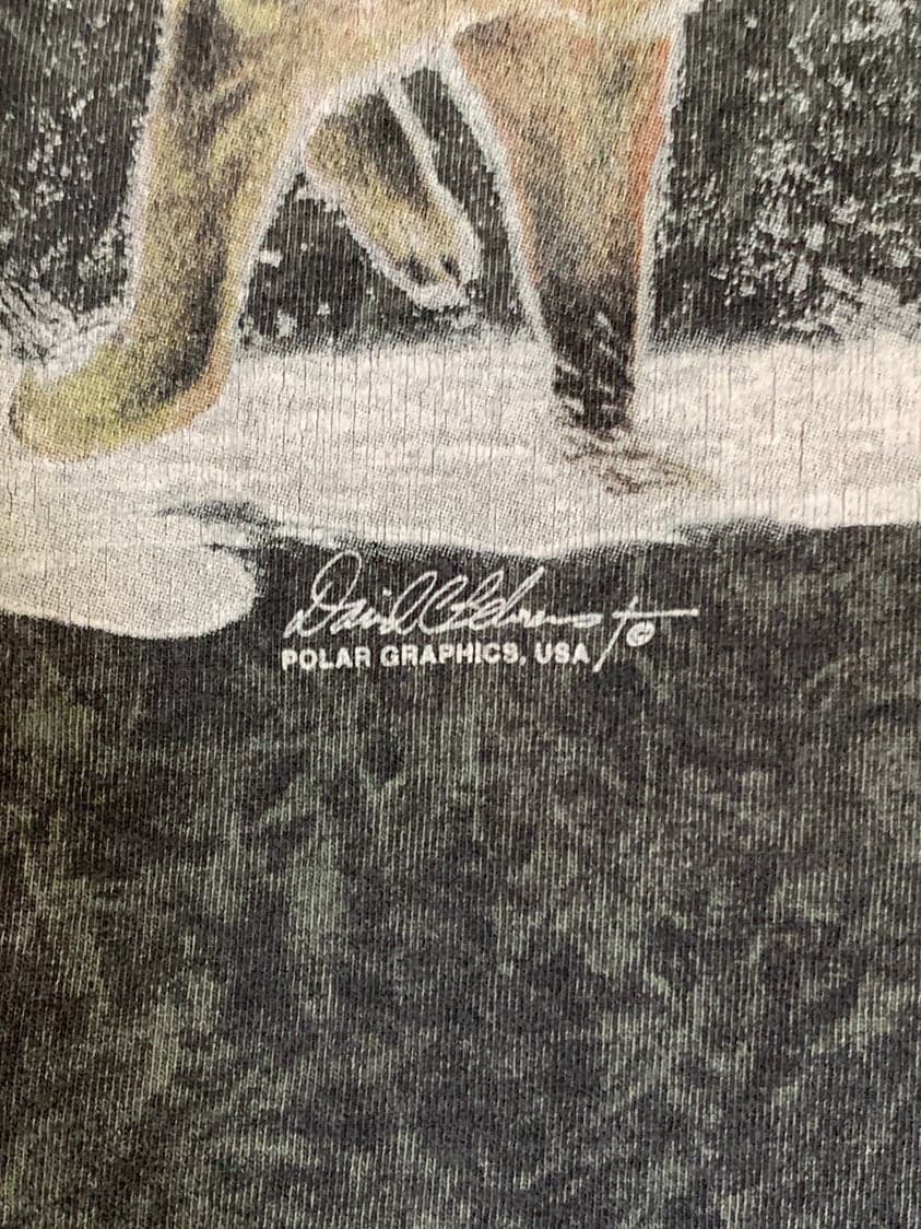Mens XL Polar Graphics Wolf Moon Nature T-Shirt - Thumbnail 6