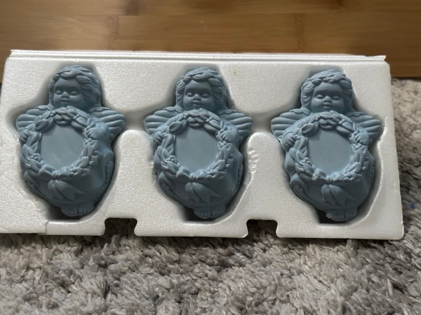 Avon LITTLEST ANGEL 3 Blue Fragrance Hostess Soaps 2 oz. each Vintage