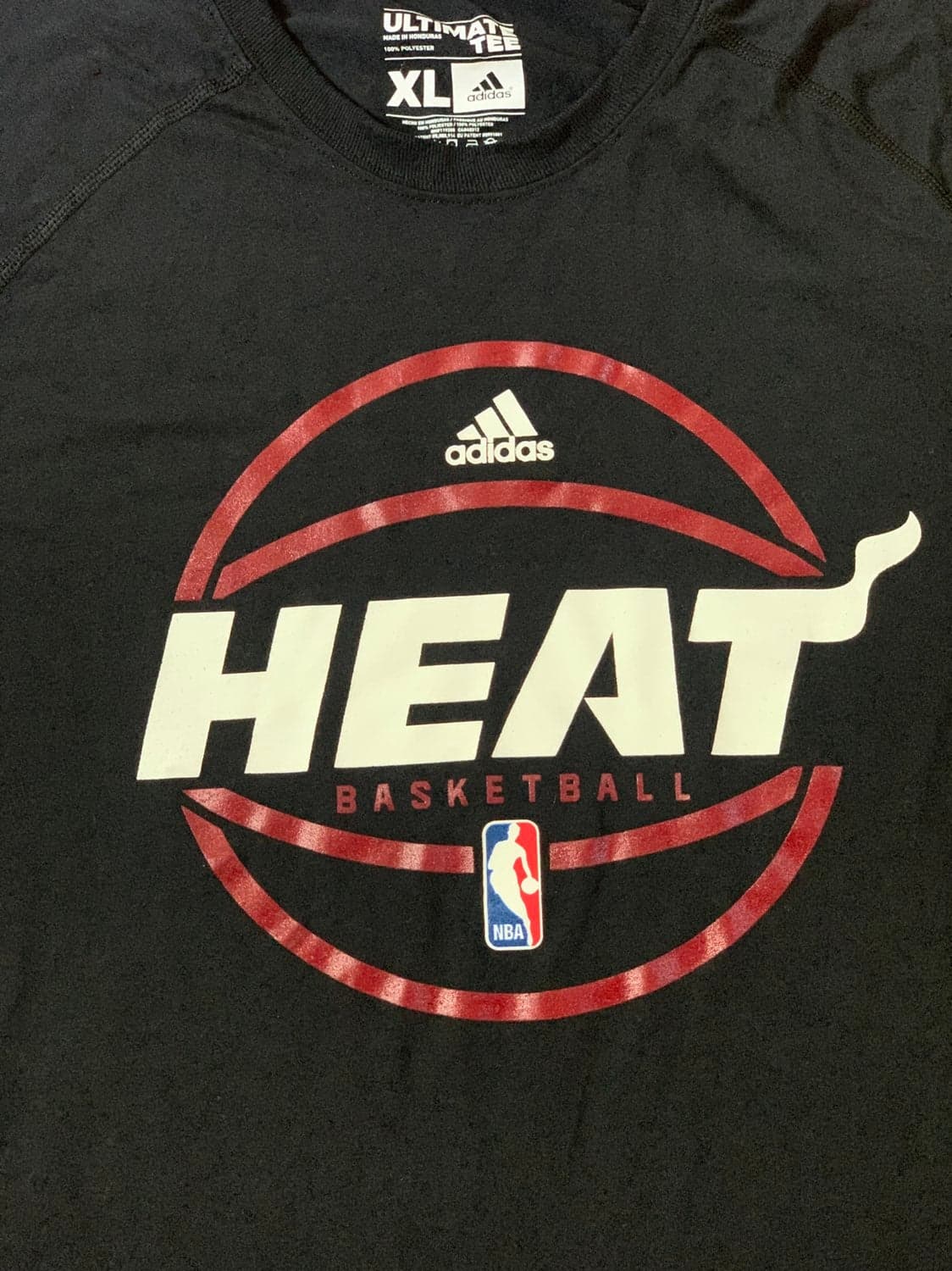 Mens XL Adidas Climalite NBA Miami Heat T-Shirt - Thumbnail 2