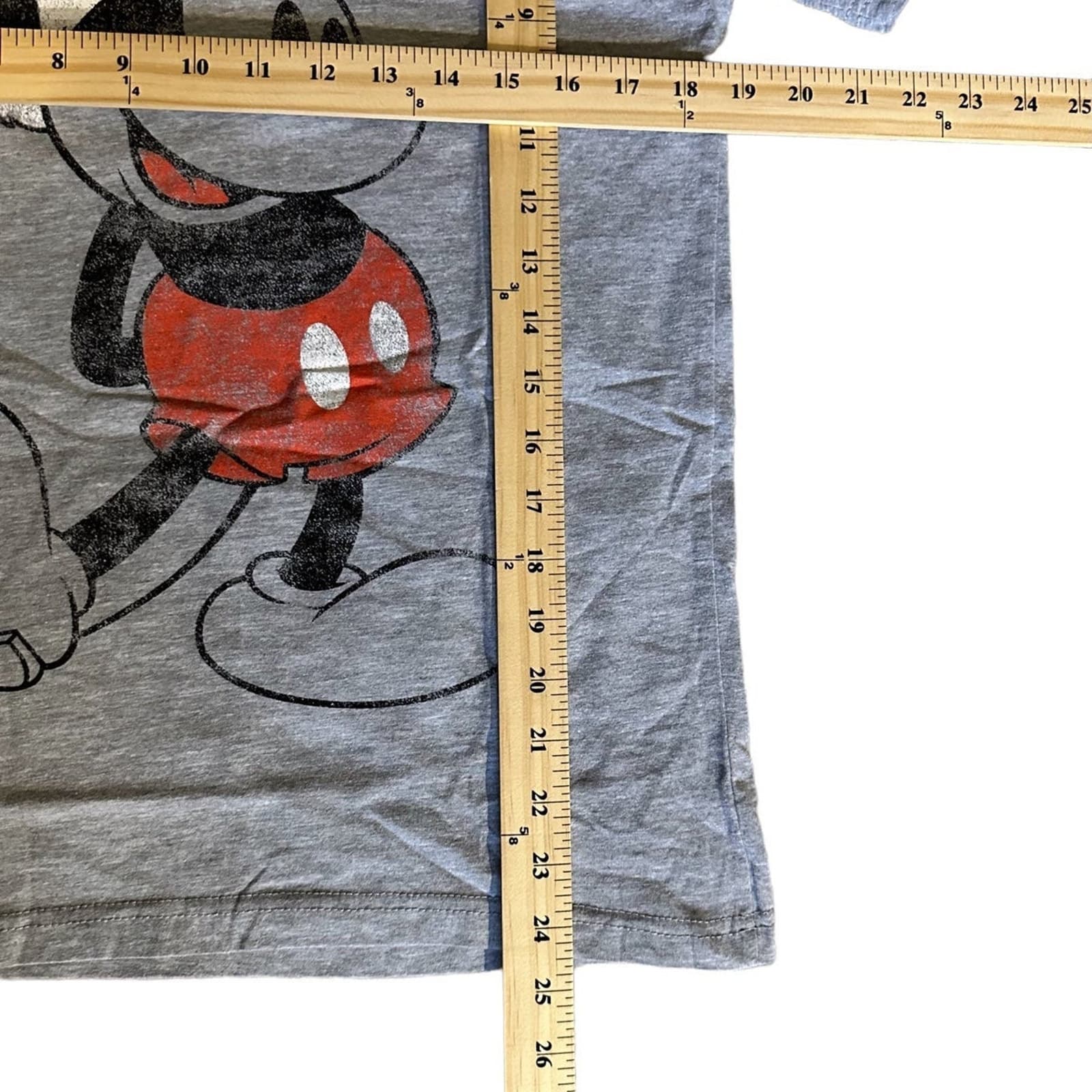Disney Distressed Two Sided Micky Mouse Santa Christmas T-Shirt Gray Mens Small - Thumbnail 6