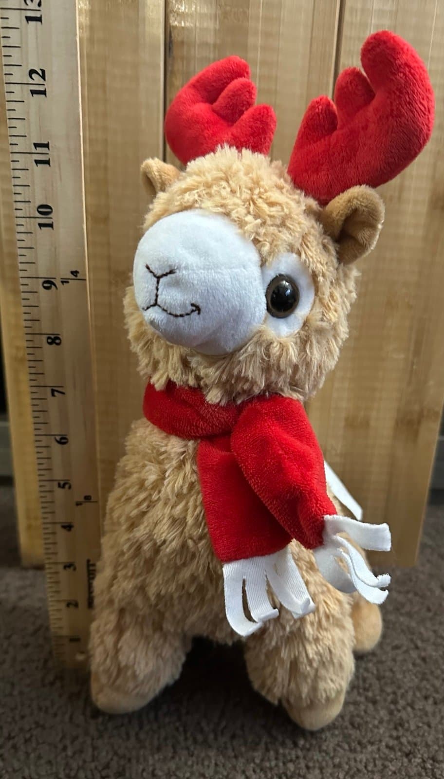 Plush Christmas Alpaca Reindeer Stuffy - Thumbnail 6