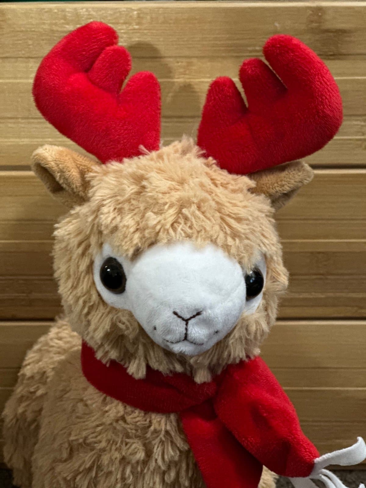 Plush Christmas Alpaca Reindeer Stuffy - Thumbnail 2