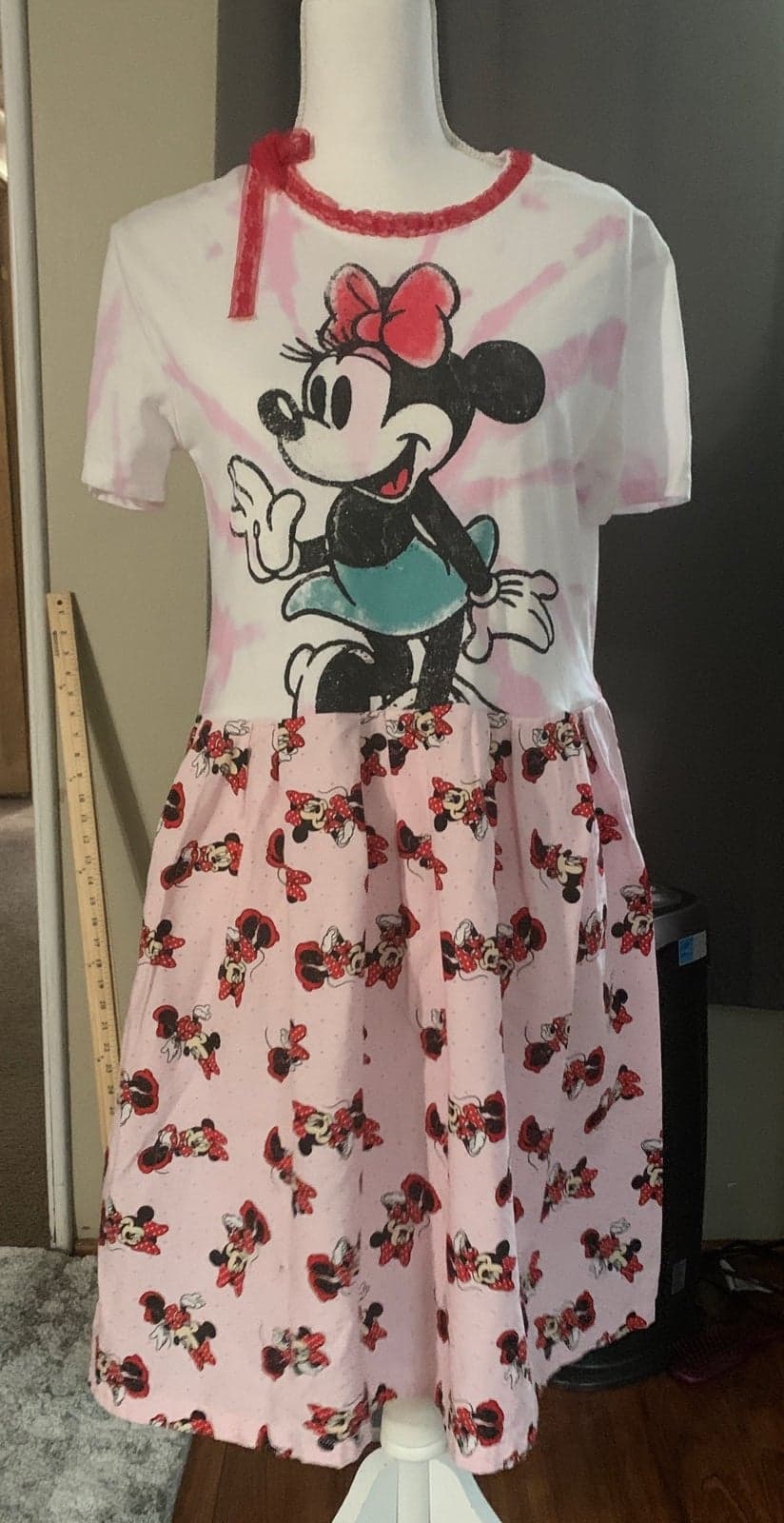 Upcycled Minnie Mouse Dress Adult Womens medium - Thumbnail 2