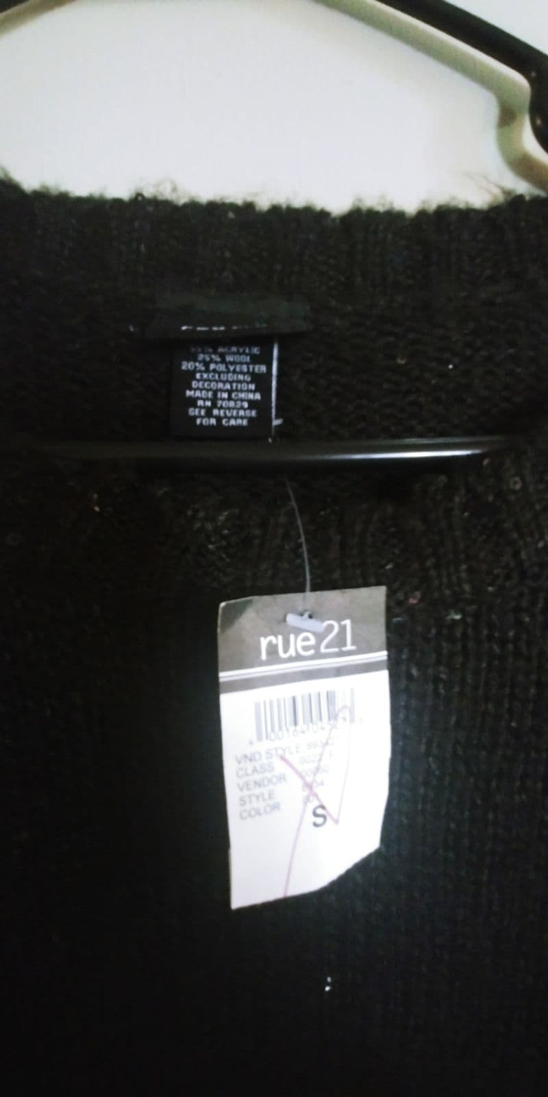 Rue 21 Sparkly Sequin Black Sweater - Thumbnail 2