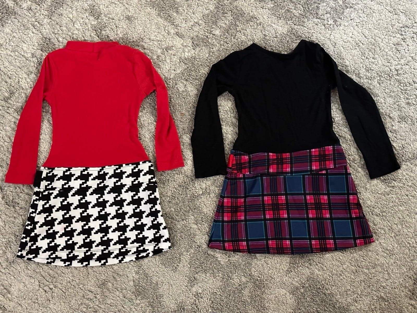 Lot 2 Toddler size 4 Long Sleeve Dresses black white red Christmas dresses - Thumbnail 4
