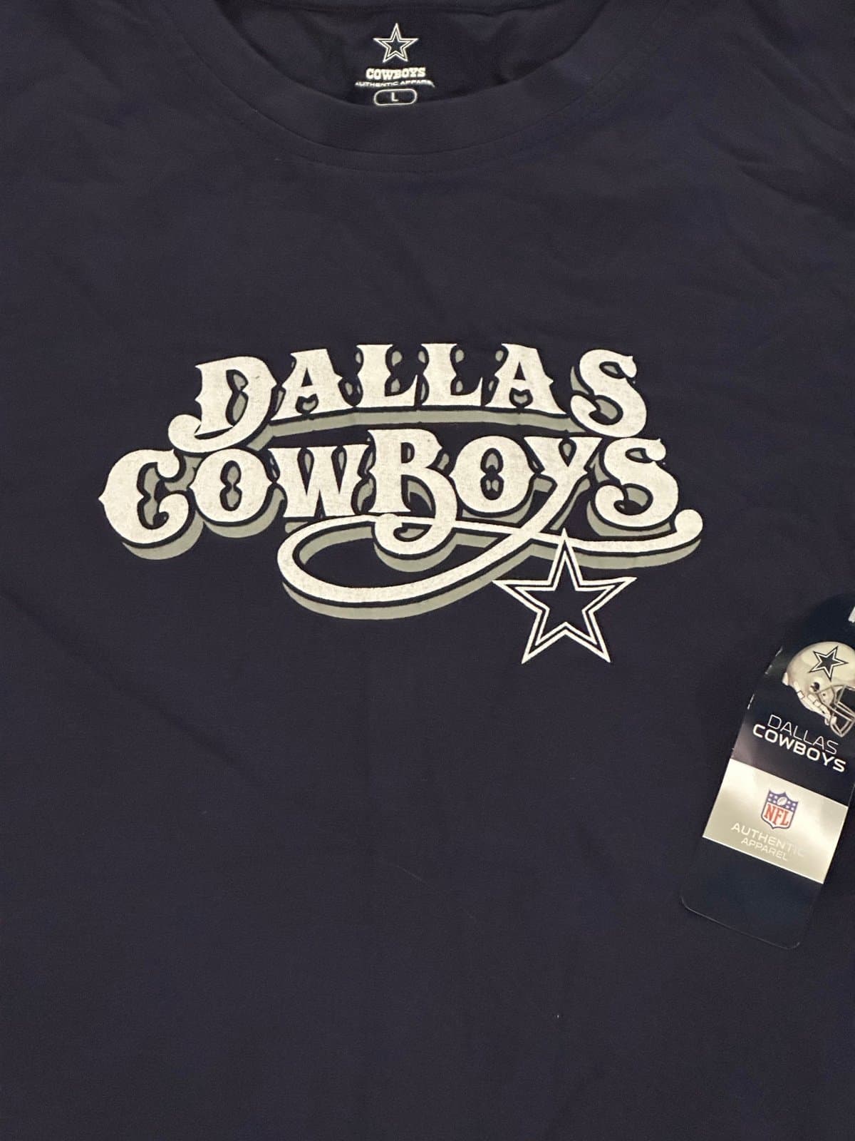 Dallas Cowboys NFL Youth Girls Navy Blue Logo Long Sleeve Shirt Large 12/14 NWT - Thumbnail 2