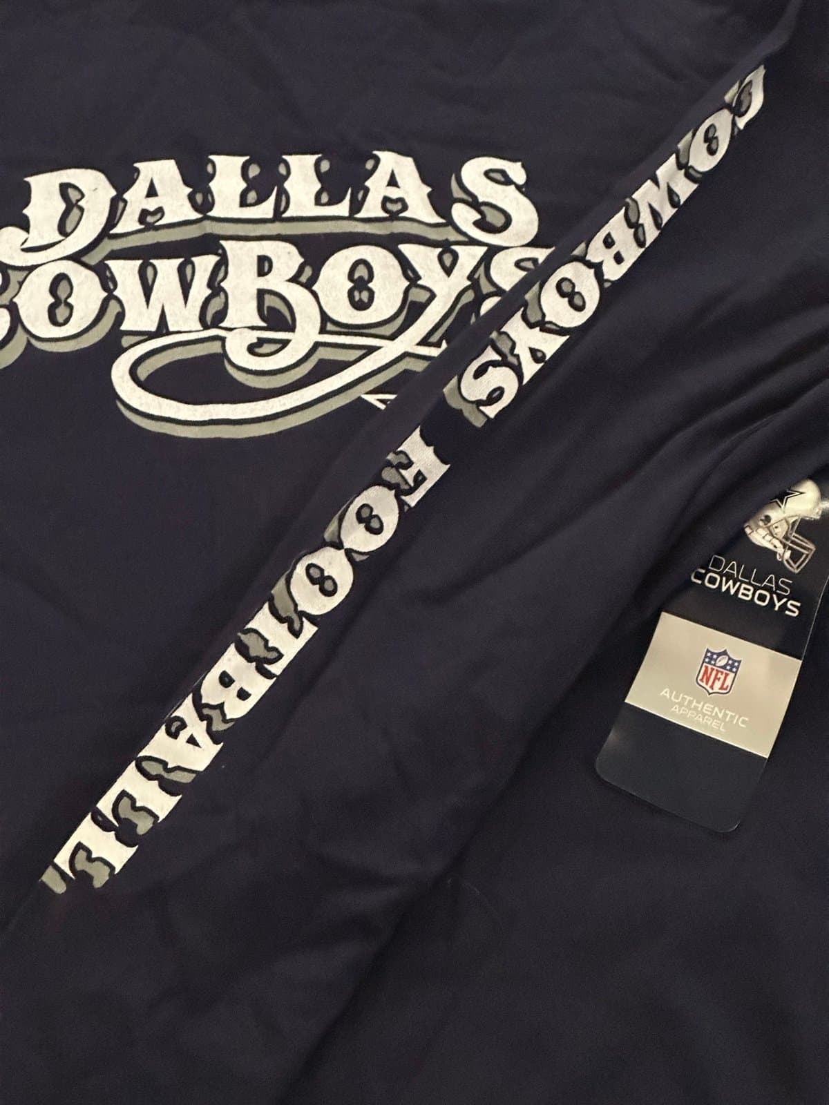 Dallas Cowboys NFL Youth Girls Navy Blue Logo Long Sleeve Shirt Large 12/14 NWT - Thumbnail 3