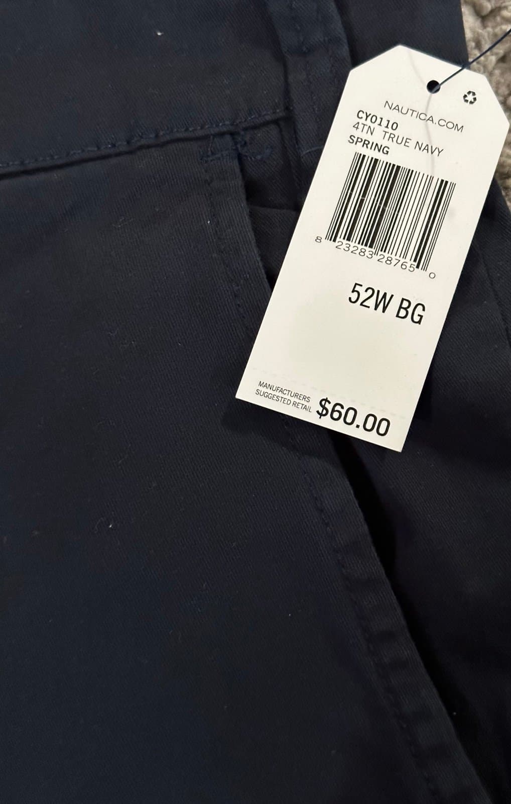NAUTICA Men’s Deck Shorts Stretch True Navy Size 52W Big $60 NWT 10” Seam - Thumbnail 3