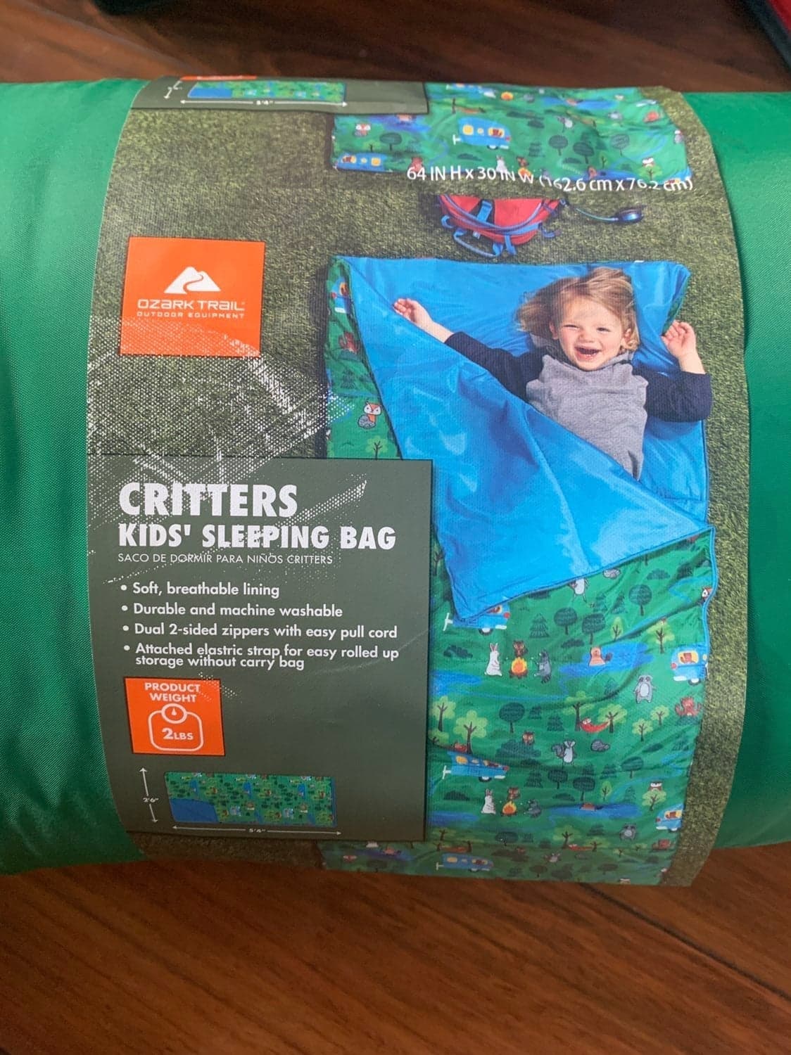 Ozark Trail 50 F Rectangular Sleeping Bag Kids Sleeping Bag Breathable - Thumbnail 2