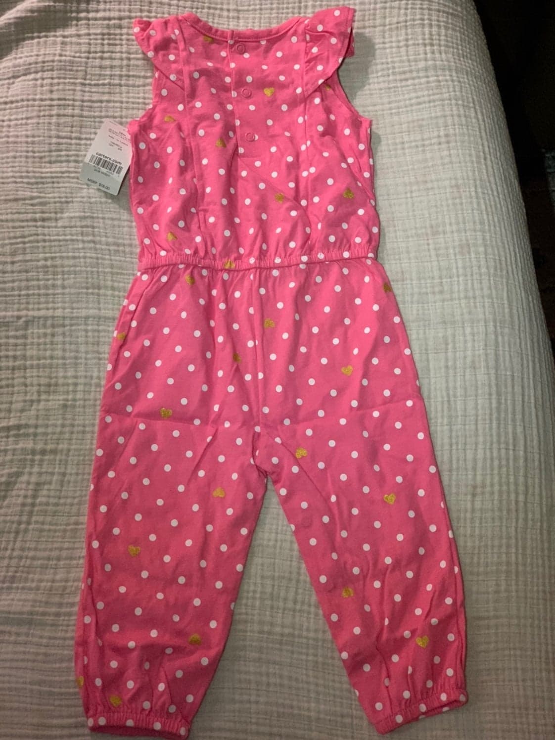 Carter's Pink Polkadot Romper Outfit - Thumbnail 2