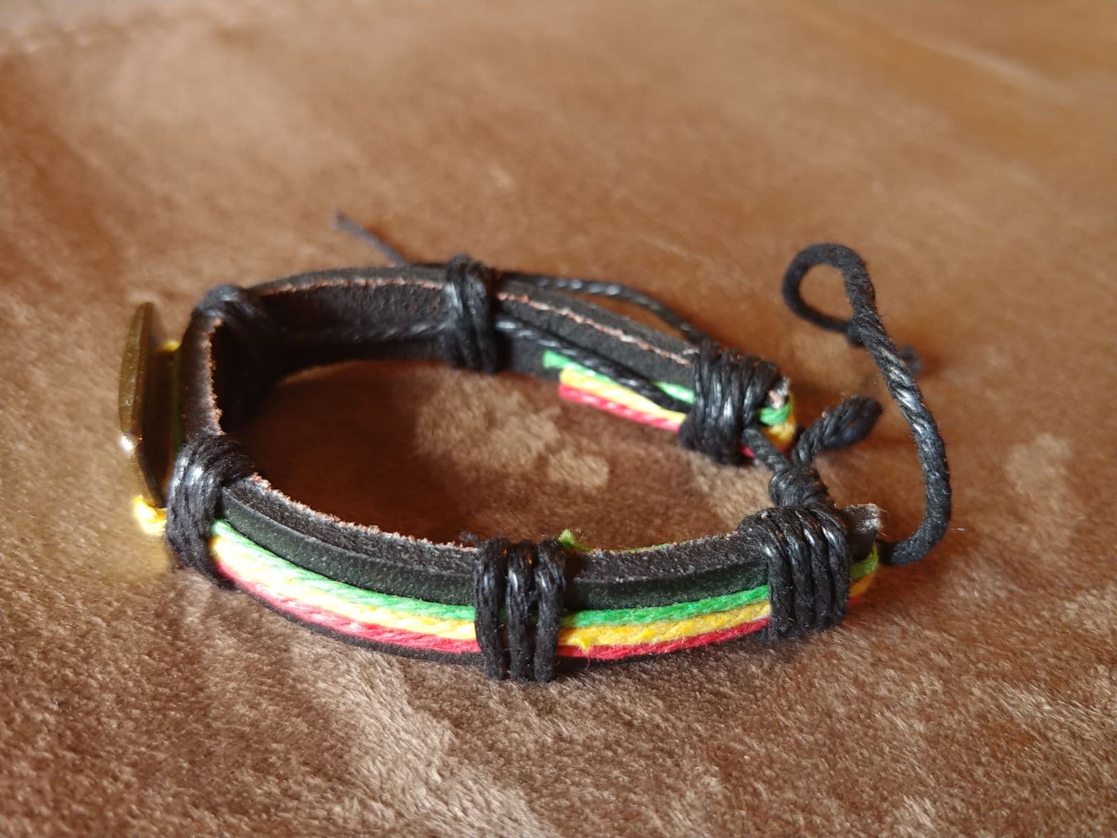 Unisex Leather Jesus Bracelet - Thumbnail 2