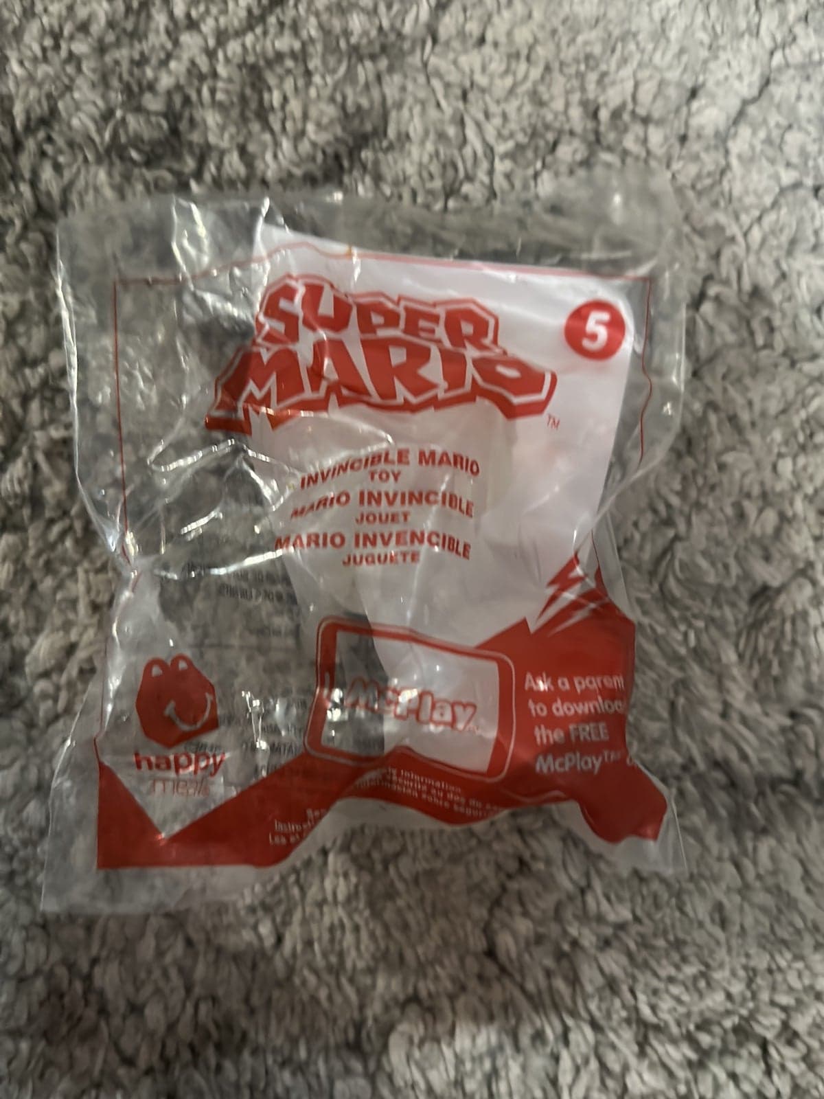 2017 #5 Invisible Mario Super Bros Nintendo McDonald's Happy Meal Toy Figure