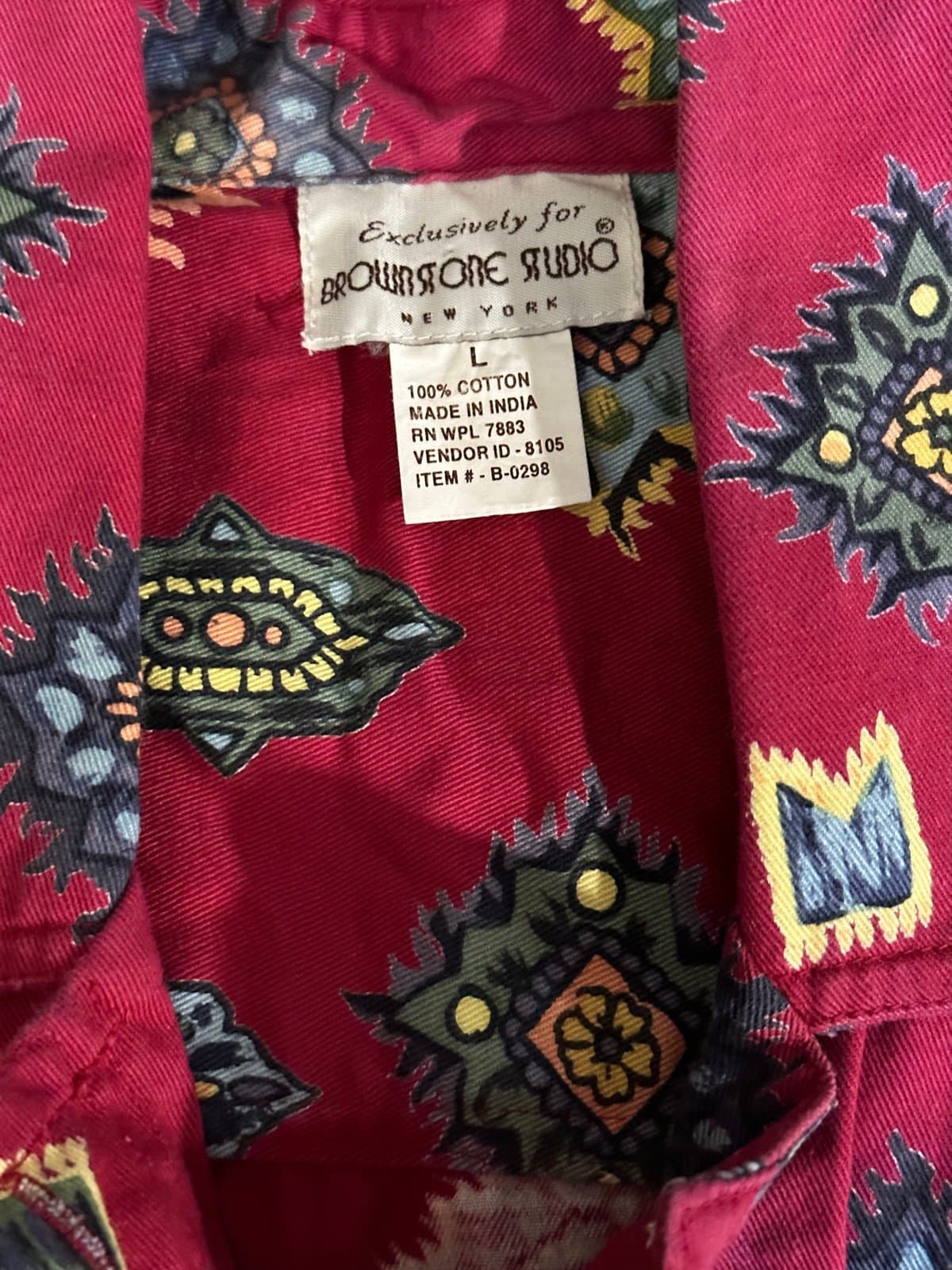 Vtg Womens Brownstone Studio Large blazer/shirt Western Art wear - Thumbnail 5