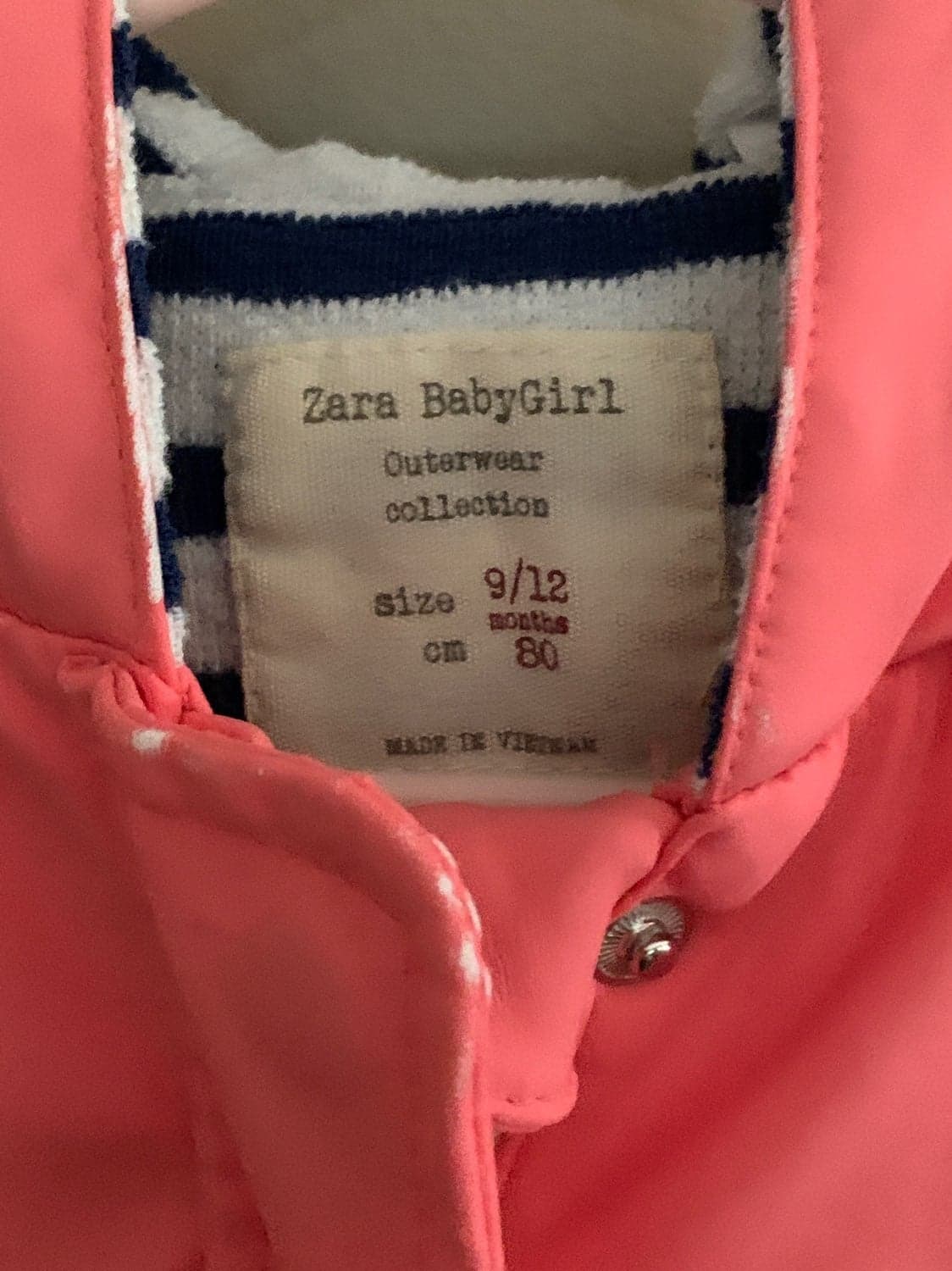 Toddler Zara Baby Girls Rain Jacket 9-12 months - Thumbnail 3