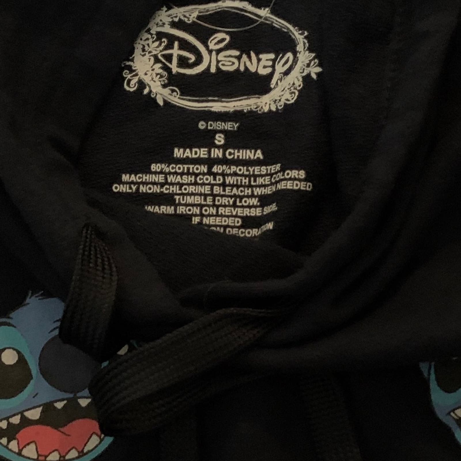 Womens Juniors Small Disney Stitch Graphic Hoodie Long Sleeve Sweatshirt - Thumbnail 4
