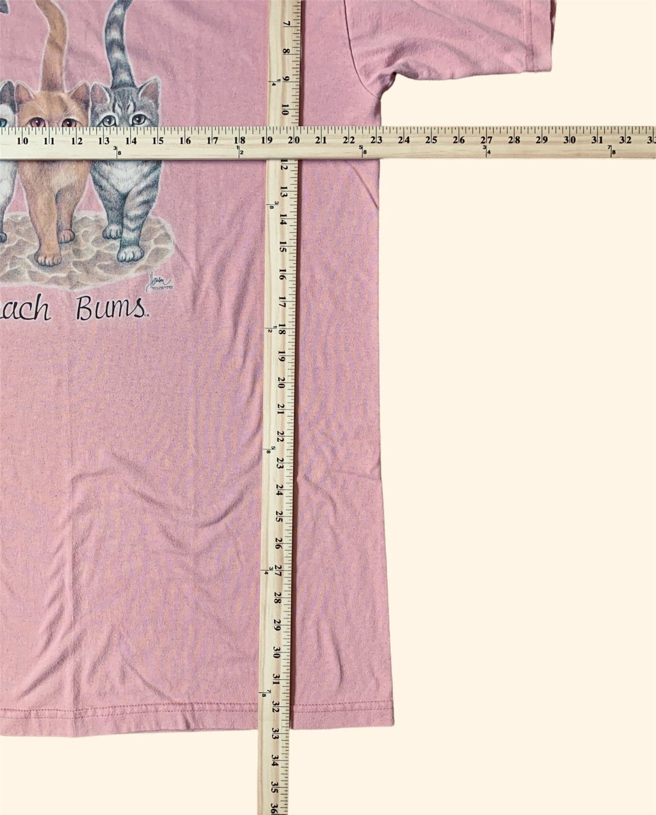Women’s Cat Beach Bums Bob Harrison sleep T-Shirt vintage long - Thumbnail 4