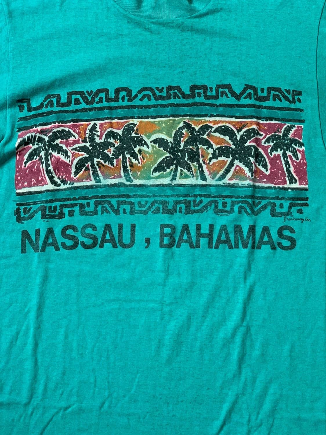 90s Bravo Breakaway Inc Vintage Tourist Bahamas T-Shirt single stitch - Thumbnail 2