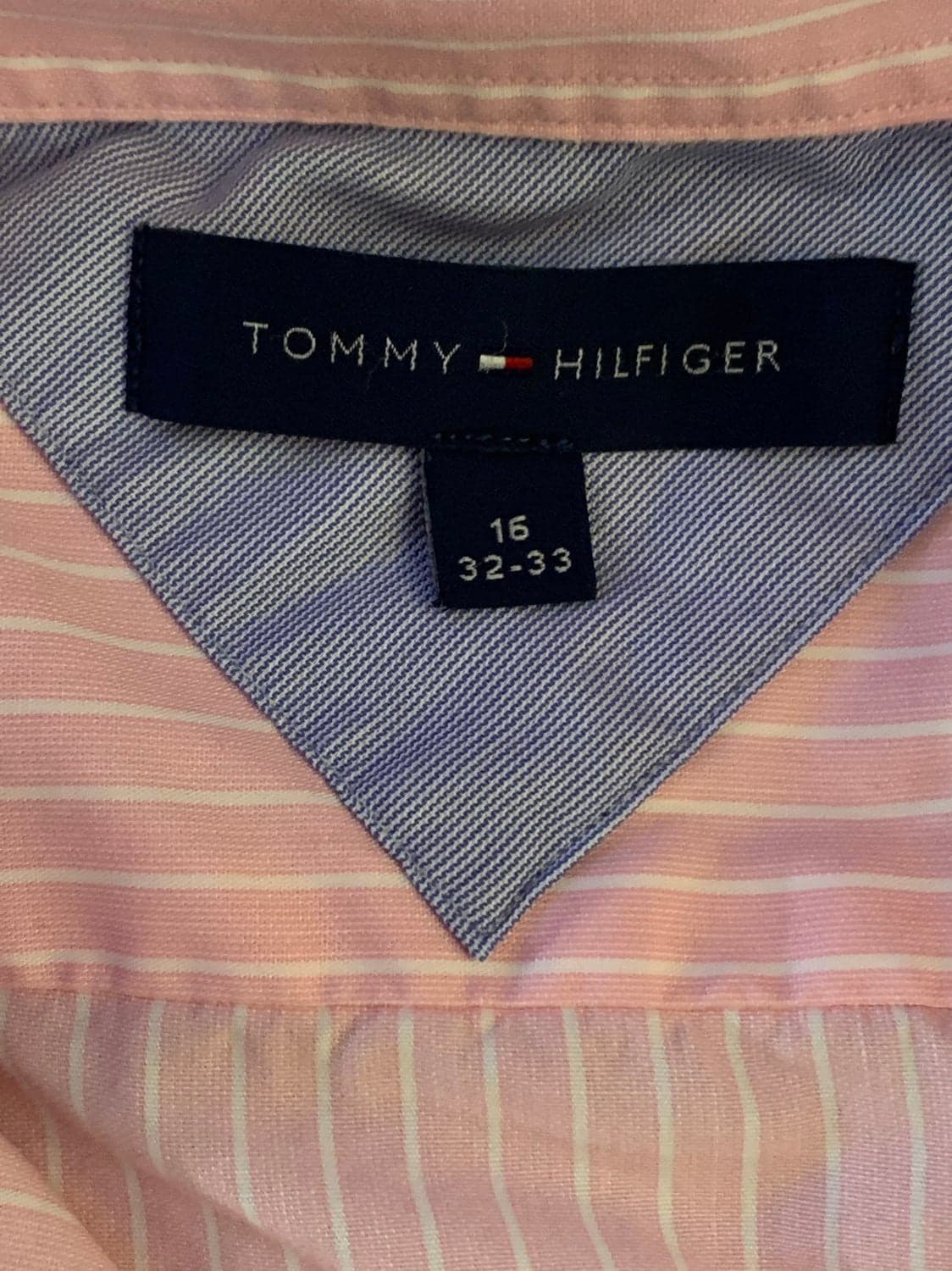 TOMMY HILFIGER - MEN'S PINK & WHITE STRIPED DRESS SHIRT - SIZE 16 X 32/33 - Thumbnail 5