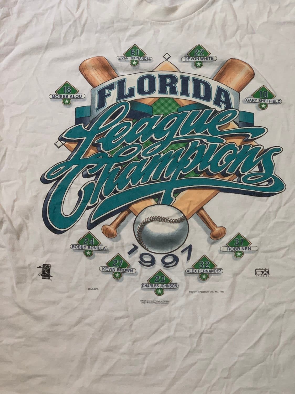 Vintage 1997 Florida Marlins League Champions Shirt - Thumbnail 3