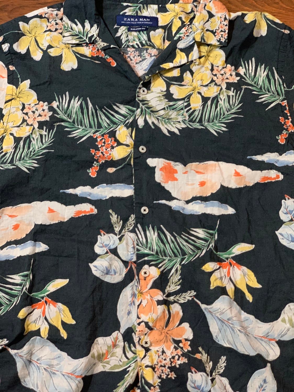 Mens L Zara Man flowy Hawaiian shirt - Thumbnail 3