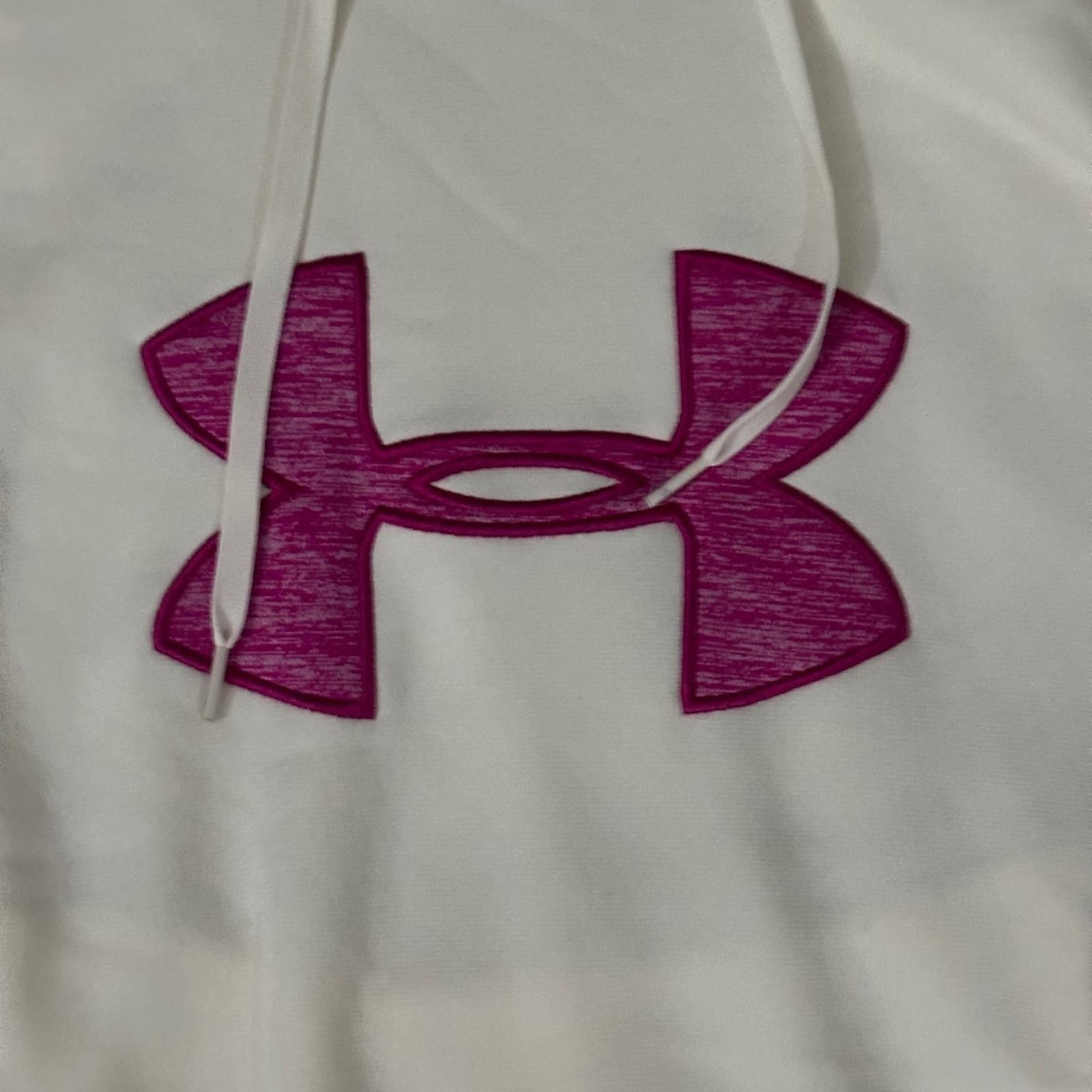 Under Armour Cold Gear Womens size Small Hoodie Cream purple big logo - Thumbnail 2