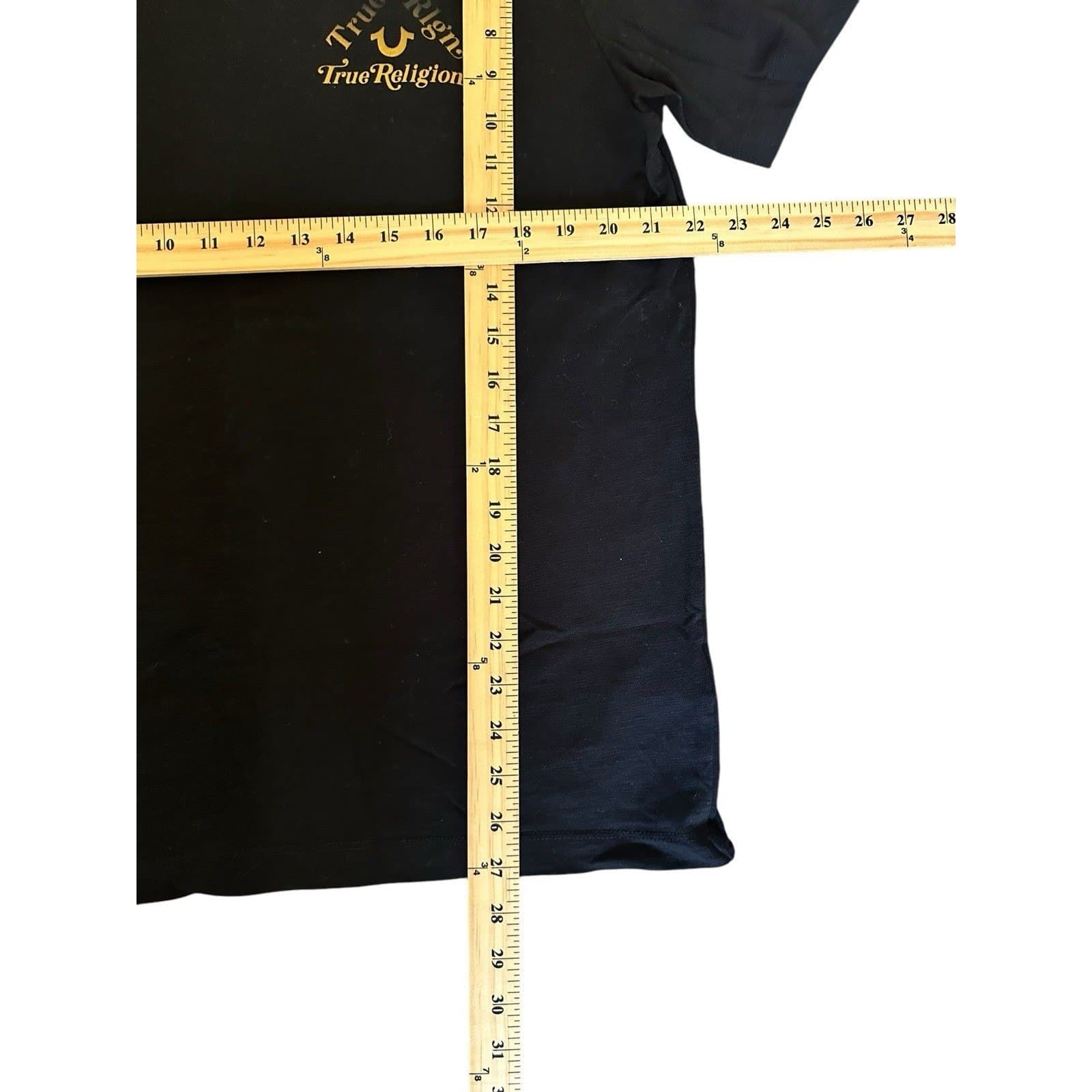 True Religion Shirt Mens XLarge Short Sleeve Graphic Tee Casual Black Logo XL - Thumbnail 4