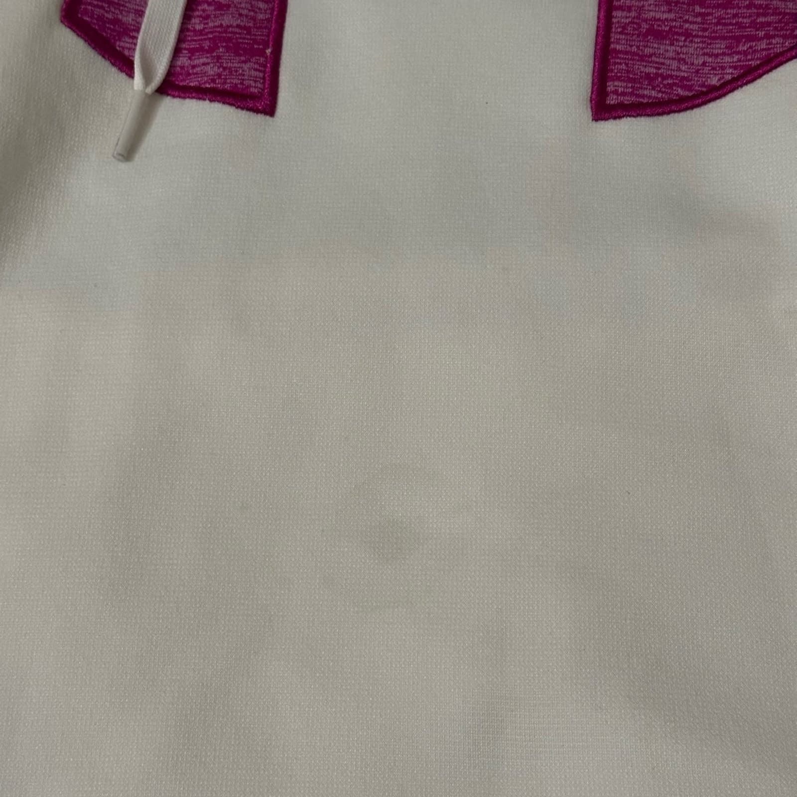Under Armour Cold Gear Womens size Small Hoodie Cream purple big logo - Thumbnail 5