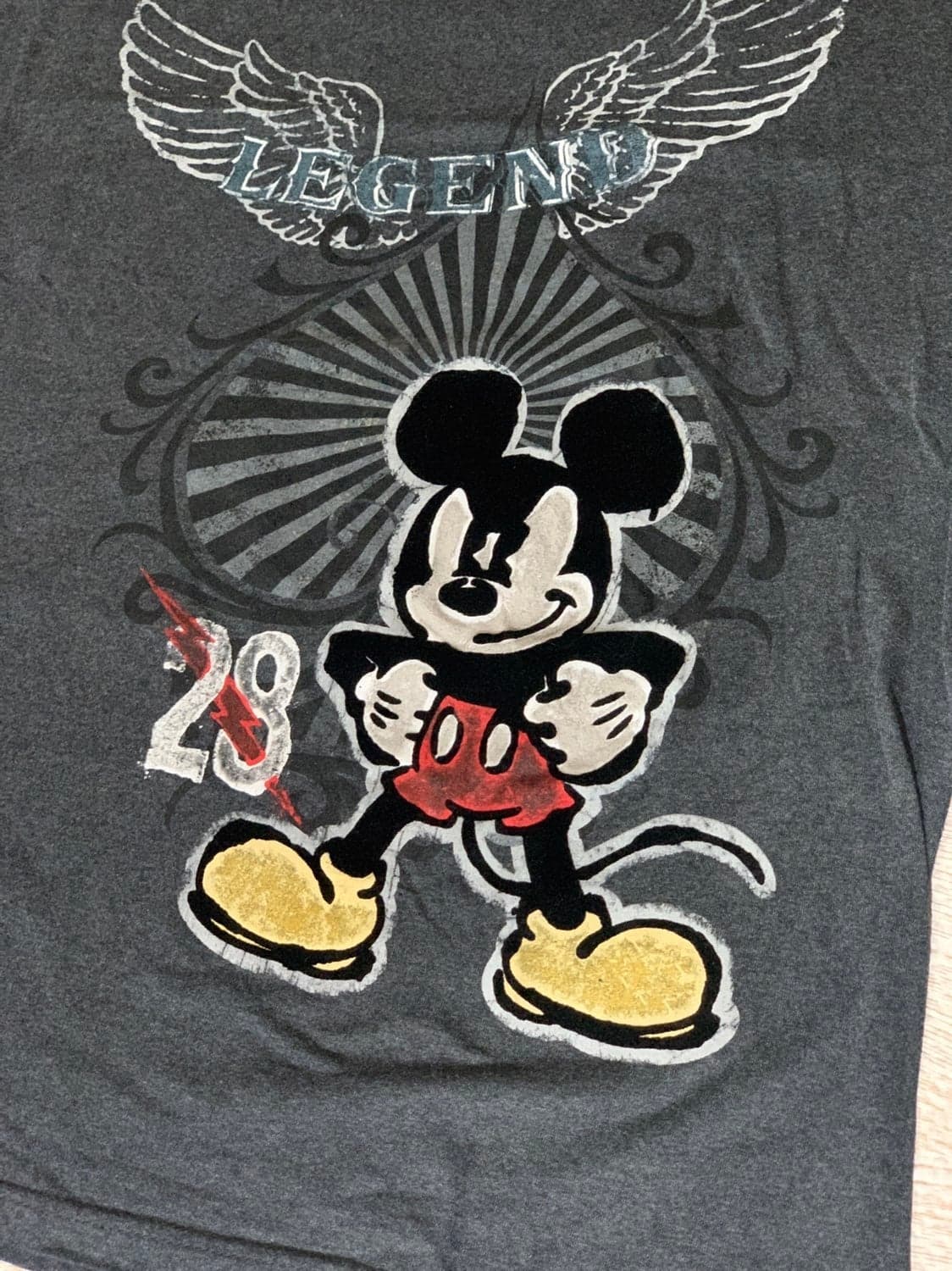 Disney Store T-shirt XL Mickey Mouse Legend 28 Large Velvet Grey - Thumbnail 2