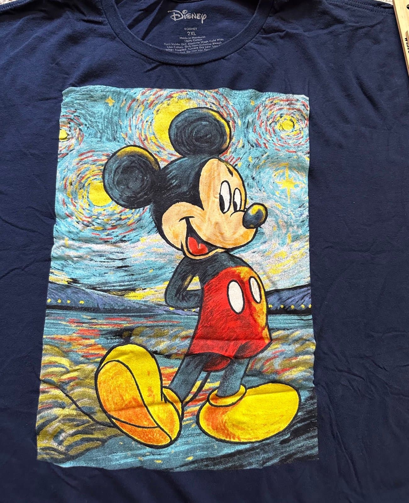 Disney Mickey Mouse Van Gogh Starry Night T-shirt sz 2XL - Thumbnail 4