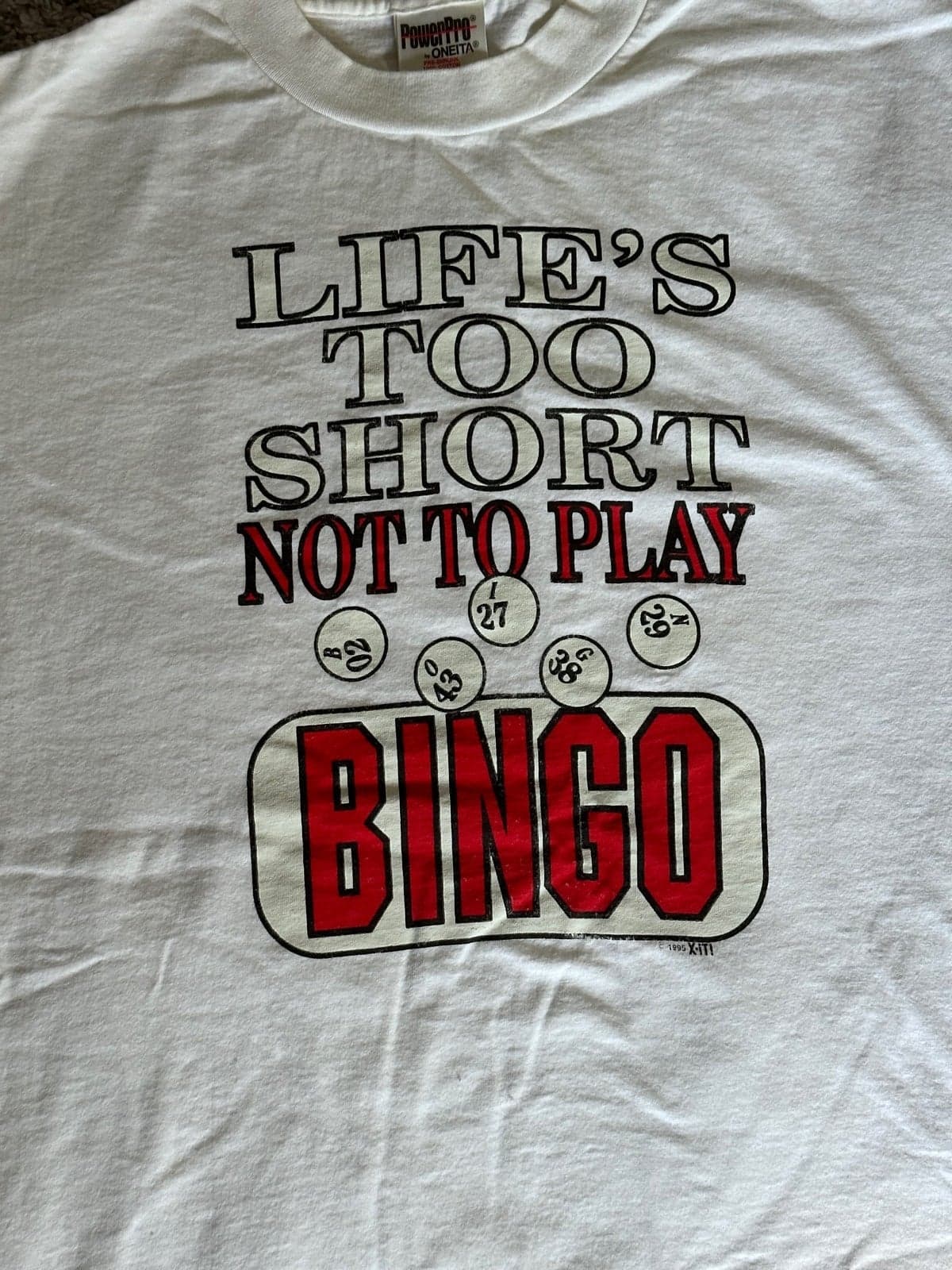 Vintage Single Stitch 90s Bingo Novelty T-Shirt Mens XL - Thumbnail 2