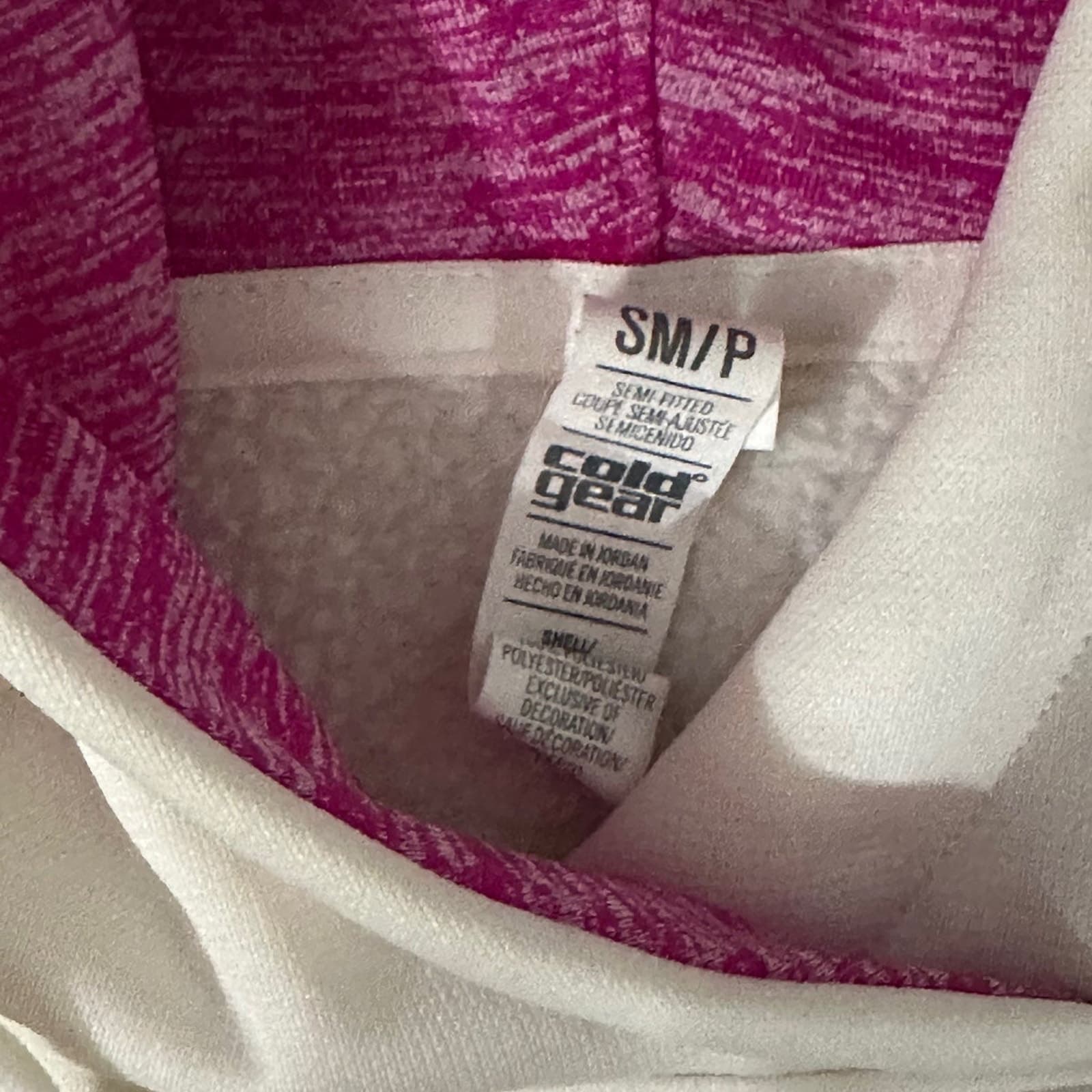 Under Armour Cold Gear Womens size Small Hoodie Cream purple big logo - Thumbnail 4