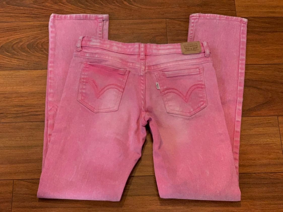 Girls size 14 Regular Pink Levi Skinny Jeans - Thumbnail 3