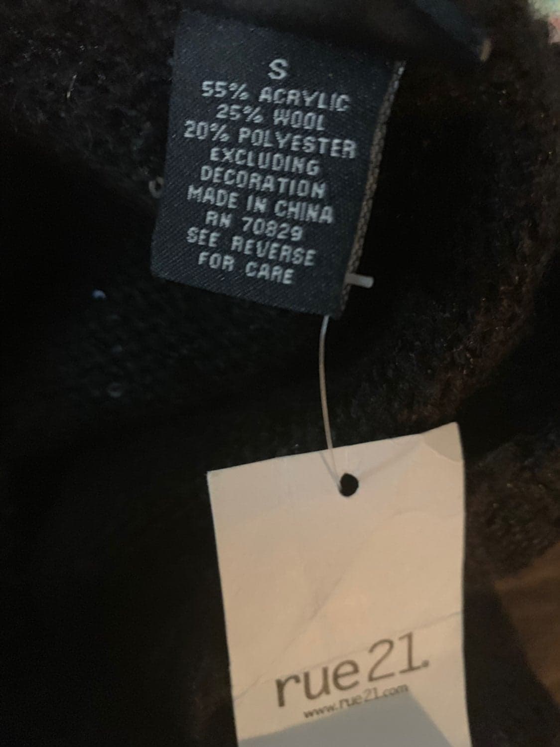 Rue 21 Sequin Black Sweater Small - Thumbnail 3