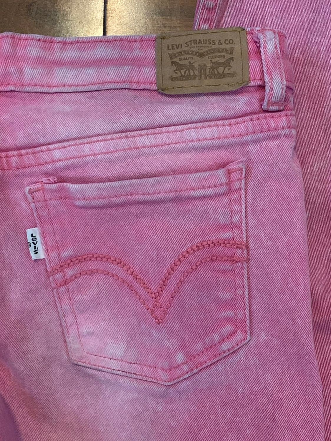 Girls size 14 Regular Pink Levi Skinny Jeans - Thumbnail 4
