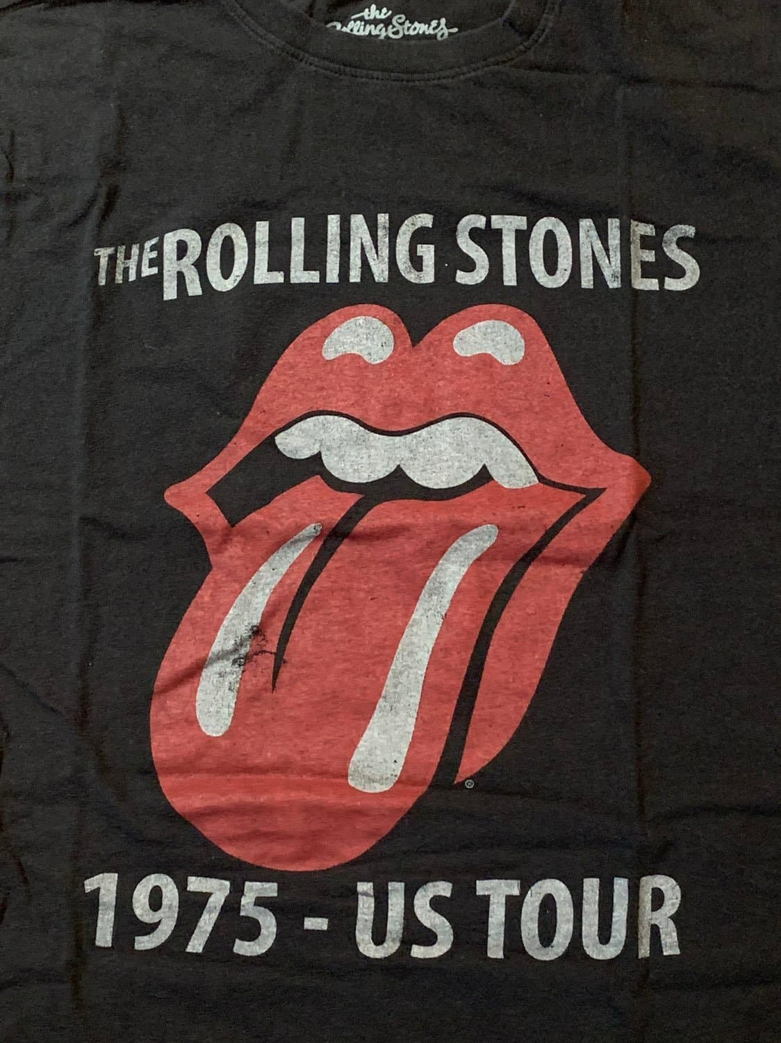 The Rolling Stones Short Sleeve Graphic T-Shirt Size XS black 1975 US Tour - Thumbnail 3
