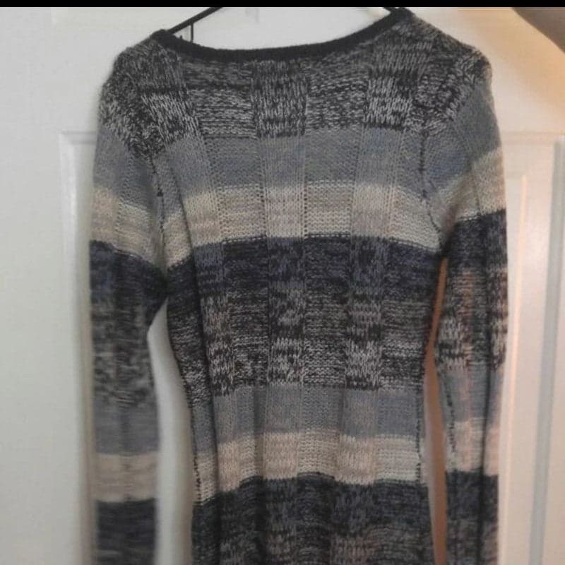 Grey and Blue Sweater Dress New size medium - Thumbnail 4