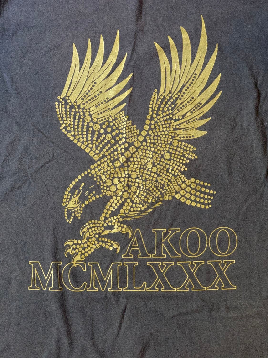 Akoo Brand Mens Size Large Navy Eagle T-Shirt - Thumbnail 3
