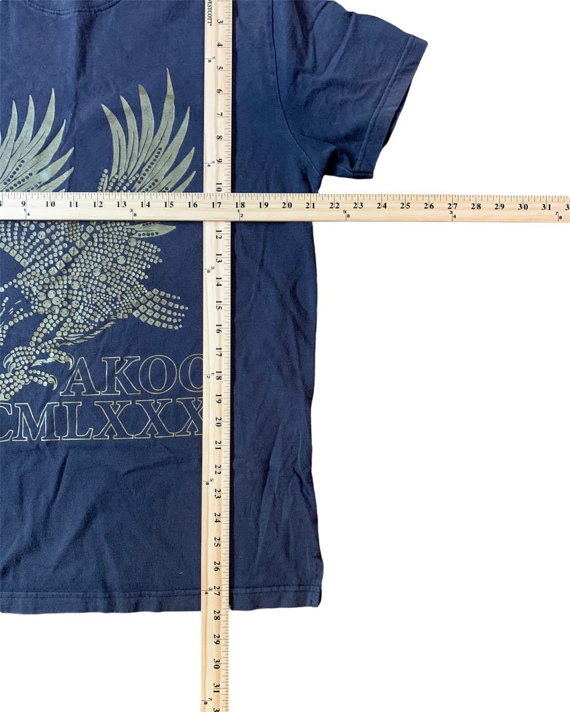 Akoo Brand Mens Size Large Navy Eagle T-Shirt - Thumbnail 5