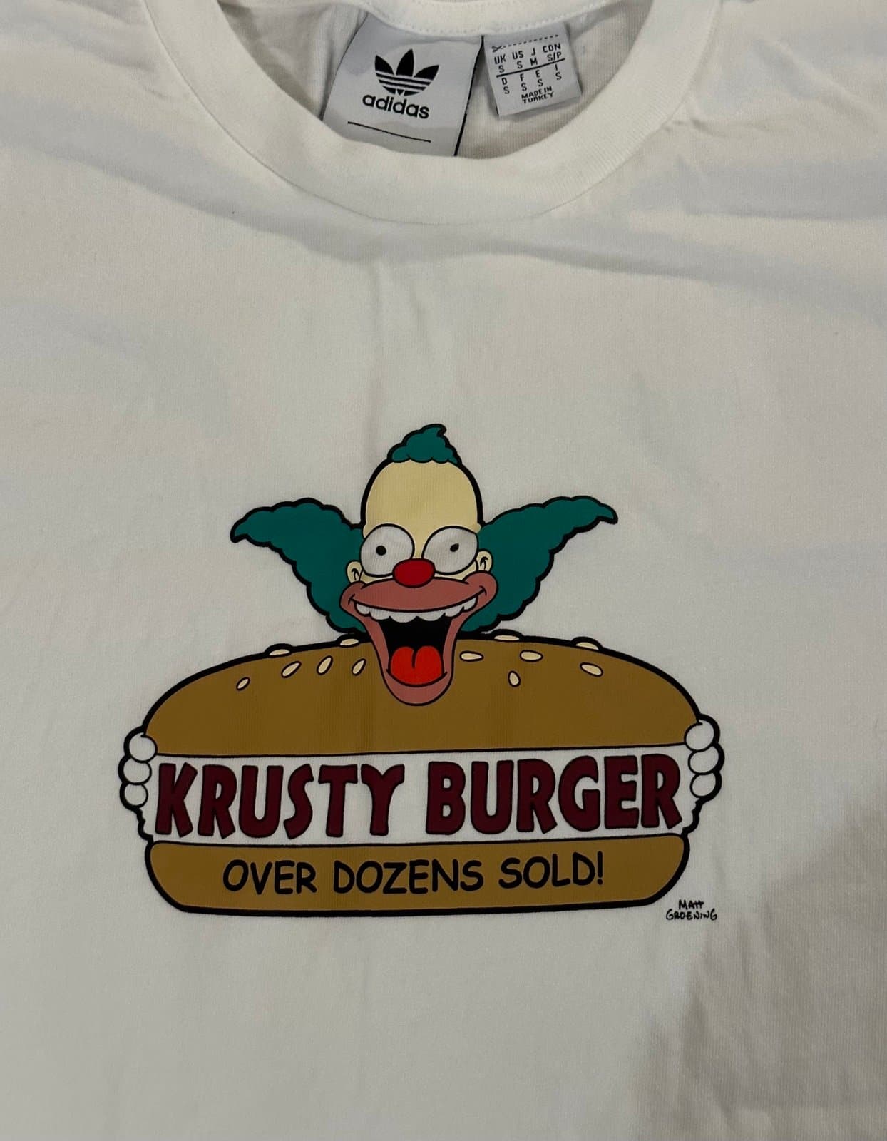 Adidas Krusty Burger The Simpsons Collab Tshirt Adult small - Thumbnail 3