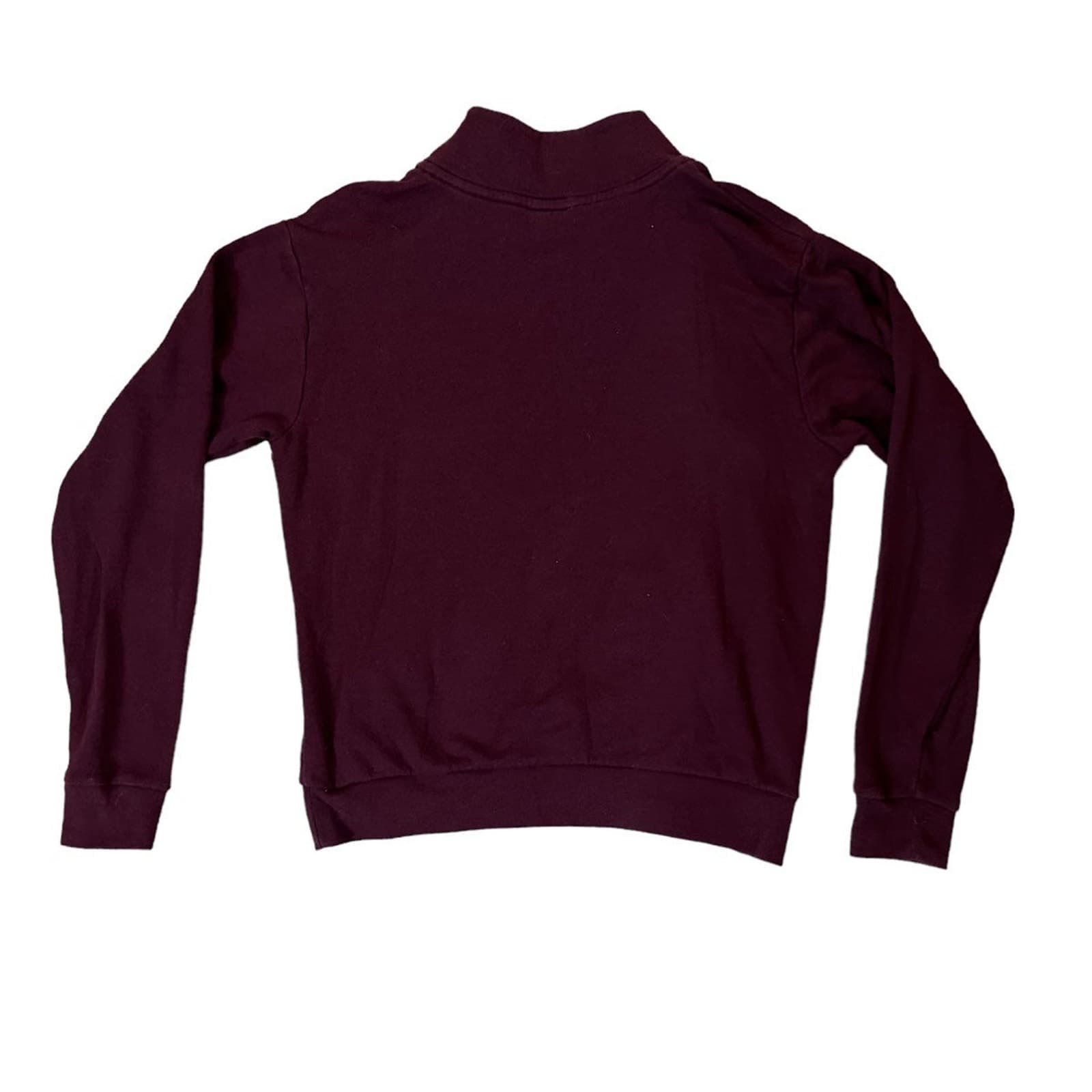 VICTORIA SECRET PINK 1/4 Zip Womens Pullover Sweatshirt Small Maroon Dot Logo - Thumbnail 2
