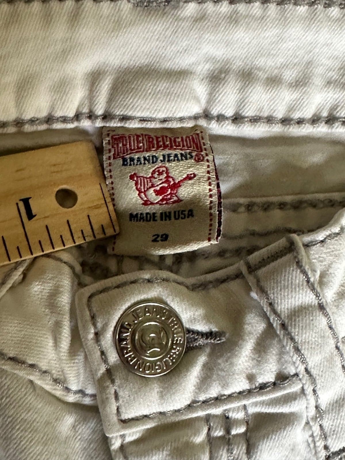 Womens True Religion Straight White Jeans Size 29 - Thumbnail 4